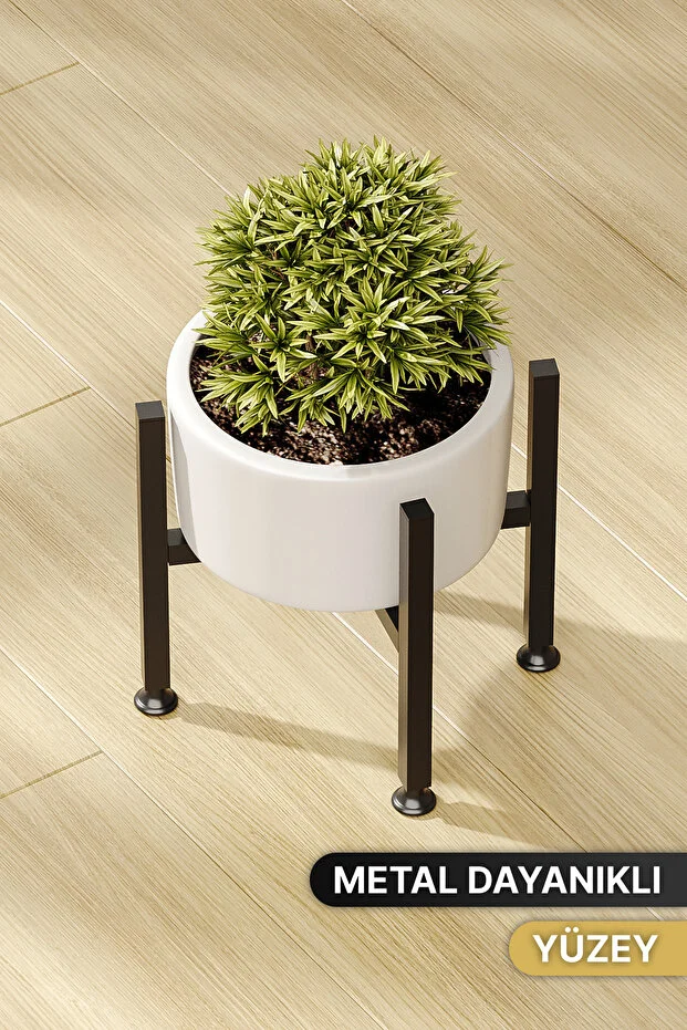 Metal Çiçeklik Saksı Standı Dekoratif Bahçe Mobilyası Saksı Altlığı Standı